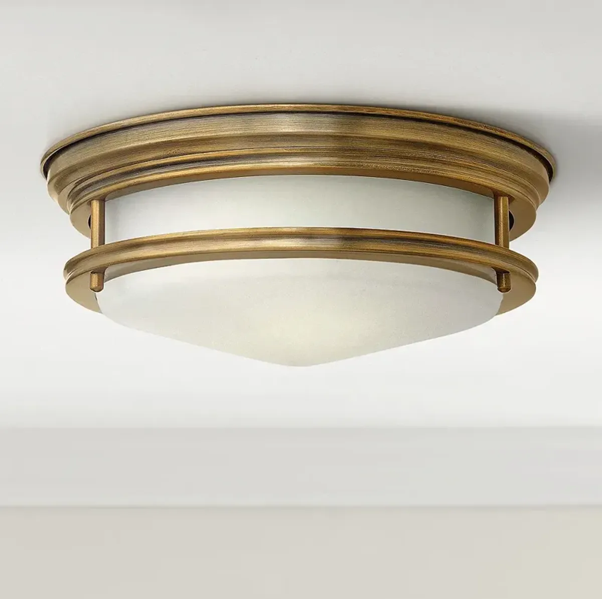 Hinkley Hadley 12" Wide Brushed Bronze Opal Ceiling Light