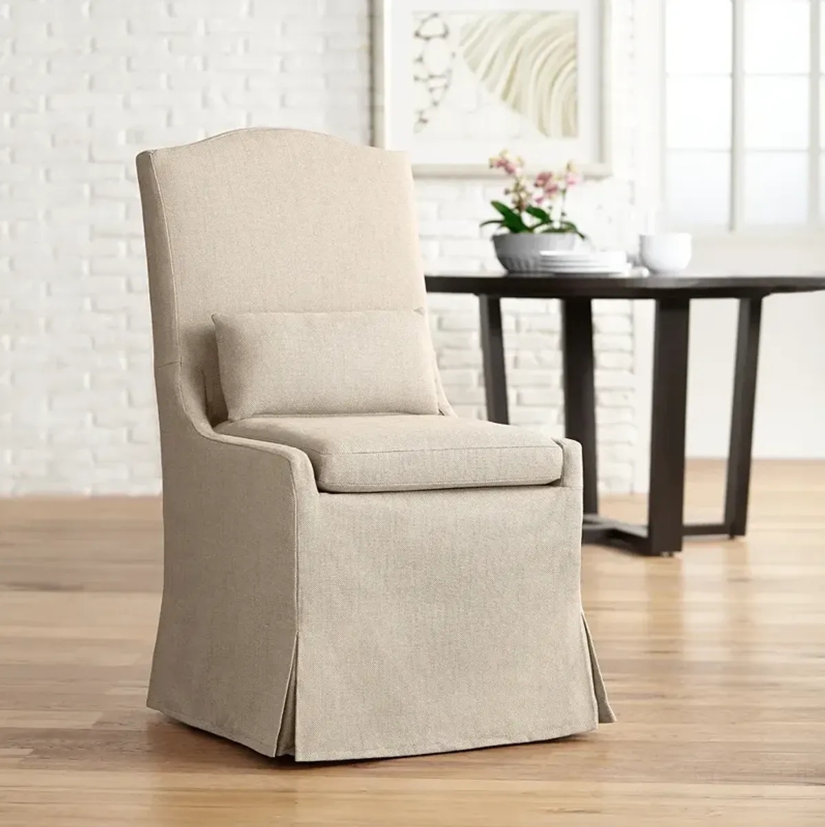 55 Downing Street Juliete Hamlet Pebble Slipcover Dining Chair