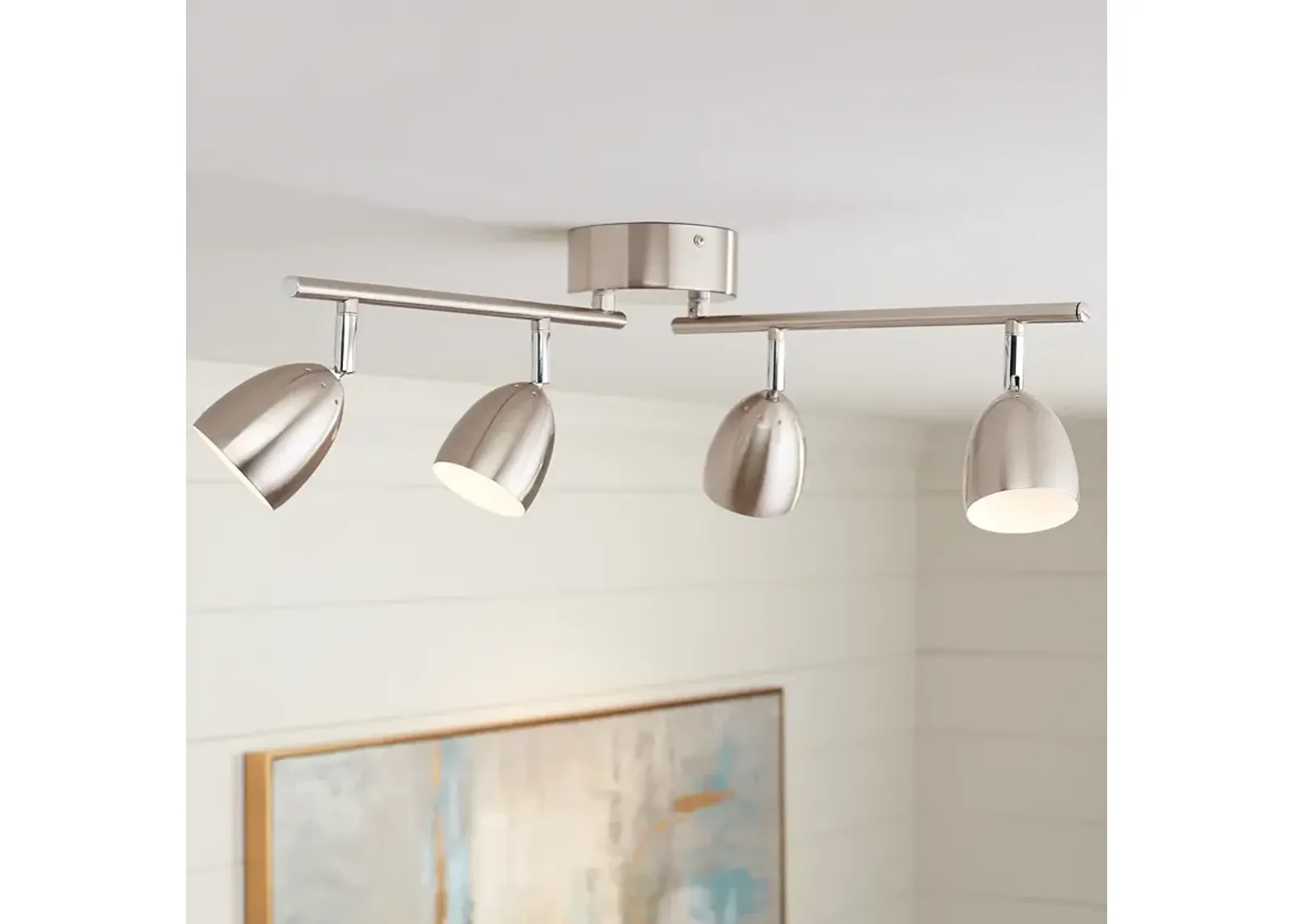 Pro Track Alexa 32 1/4" Satin Nickel 4-Light LED Ceiling Light