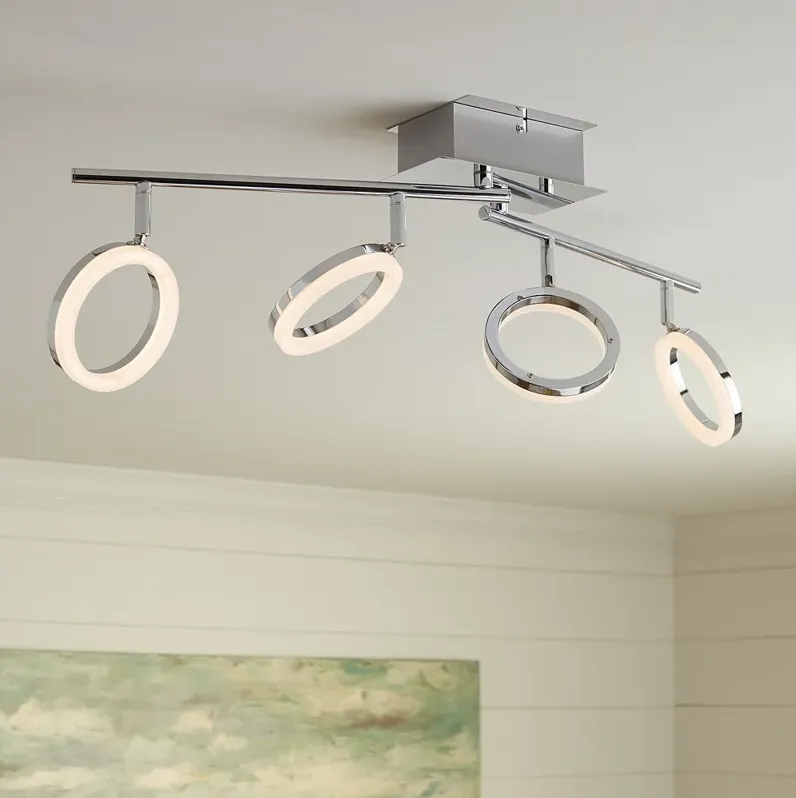 Pro Track 4-Light Chrome LED Track Fixture