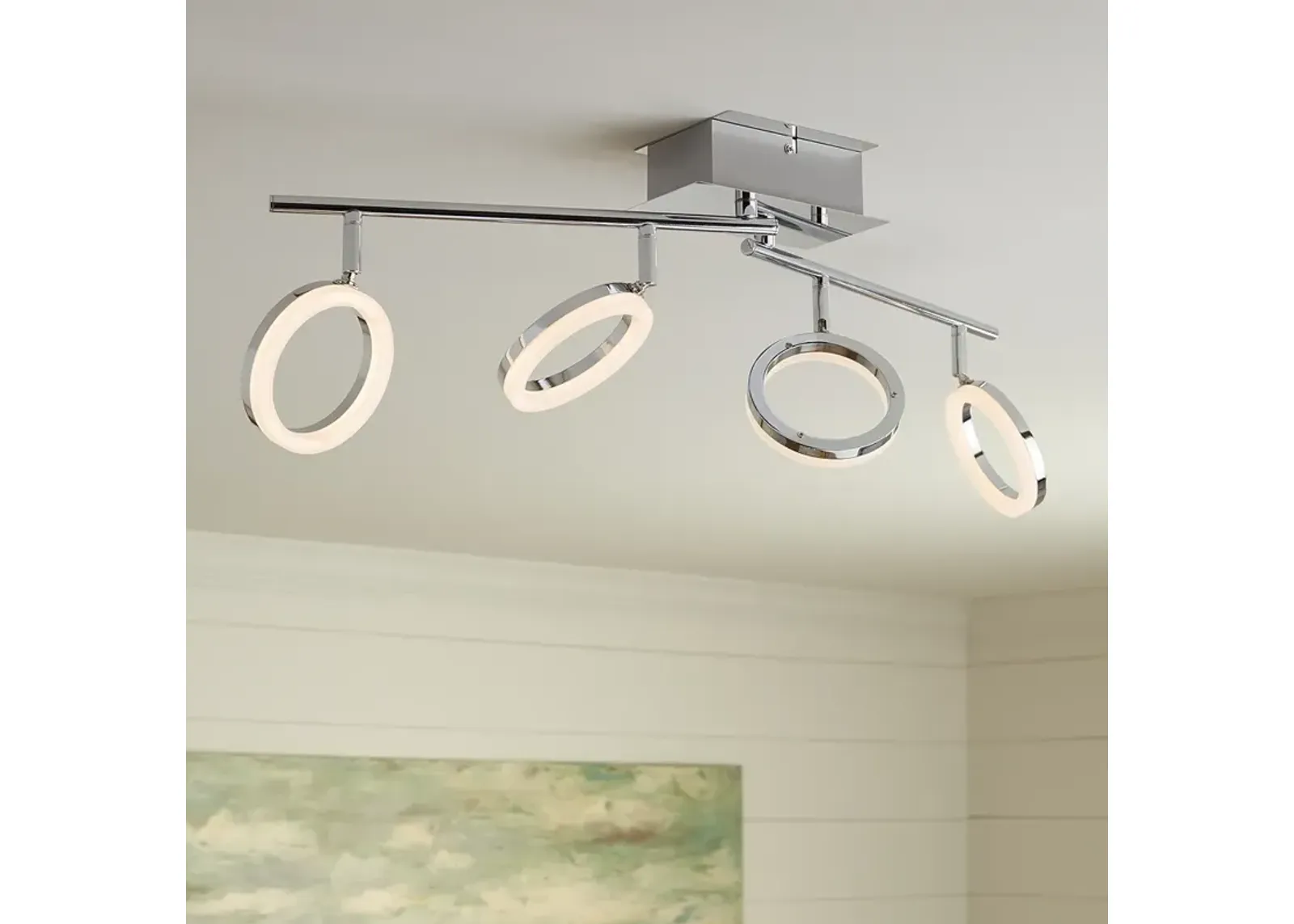 Pro Track 4-Light Chrome LED Track Fixture