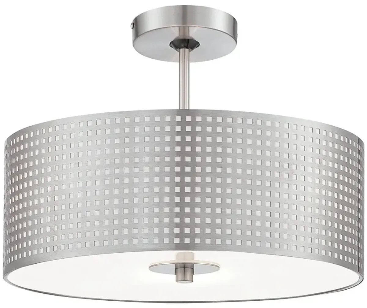 George Kovacs Grid 3-Light Brushed Nickel Semi Flush