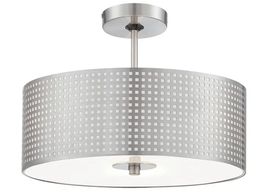 George Kovacs Grid 3-Light Brushed Nickel Semi Flush