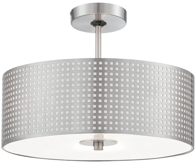 George Kovacs Grid 3-Light Brushed Nickel Semi Flush