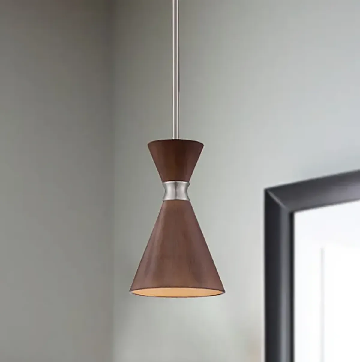 George Kovacs Conic 5 1/2" Wide 1-Light Koa Wood Mini Pendant