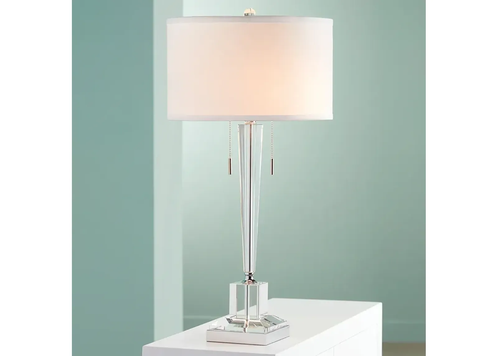 Vienna Full Spectrum Renee 30 1/2" Pull Chain Clear Crystal Table Lamp