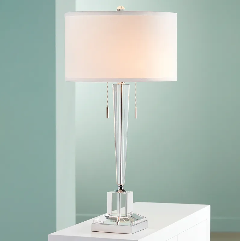 Vienna Full Spectrum Renee 30 1/2" Pull Chain Clear Crystal Table Lamp