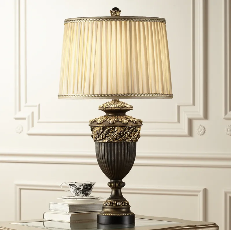 Barnes and Ivy Florencio 31" Spanish Bronze Traditional Urn Table Lamp