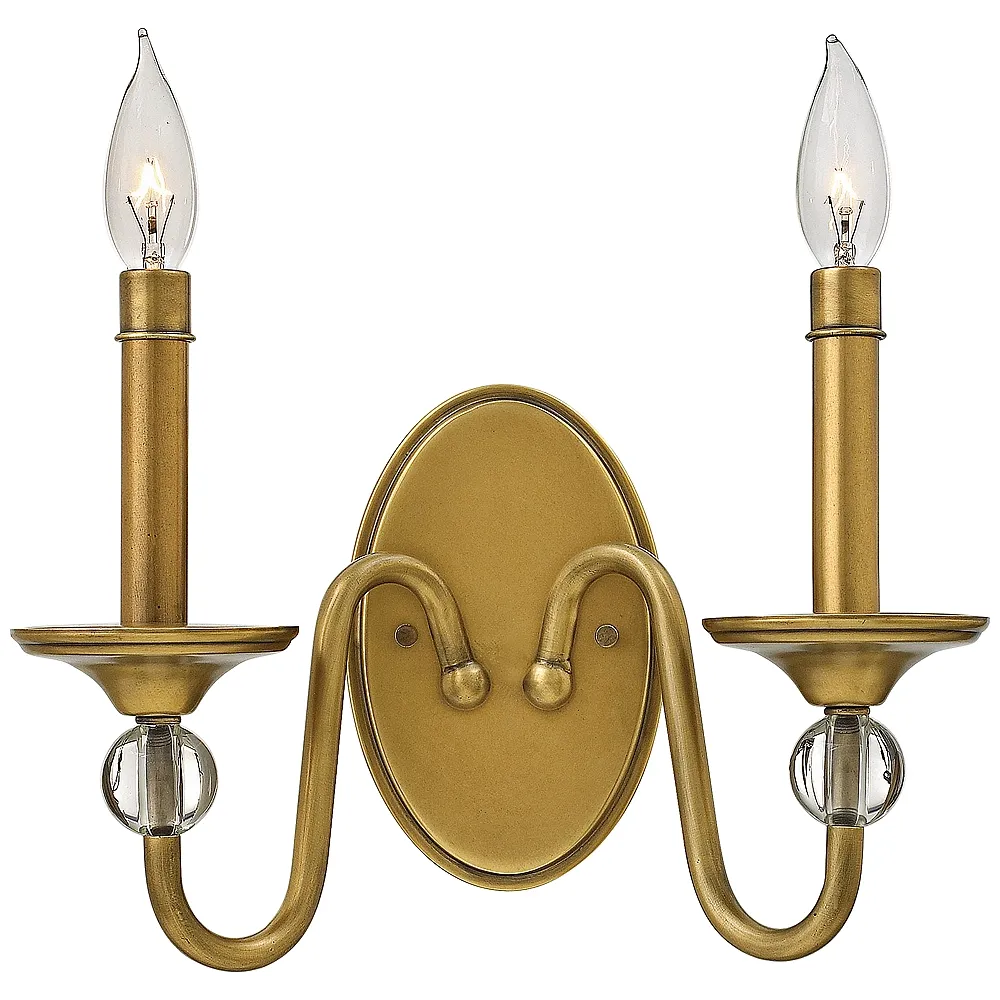 Hinkley Eleanor 9" High Heritage Brass 2-Light Wall Sconce