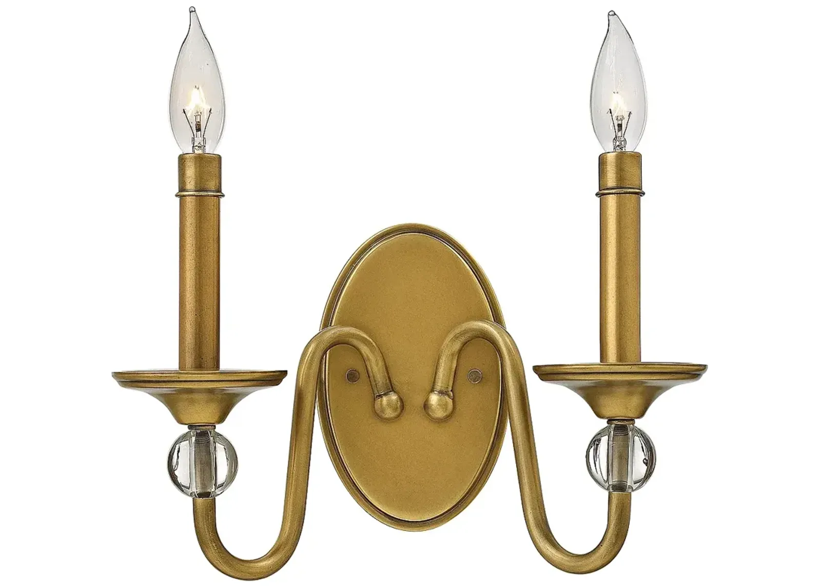 Hinkley Eleanor 9" High Heritage Brass 2-Light Wall Sconce