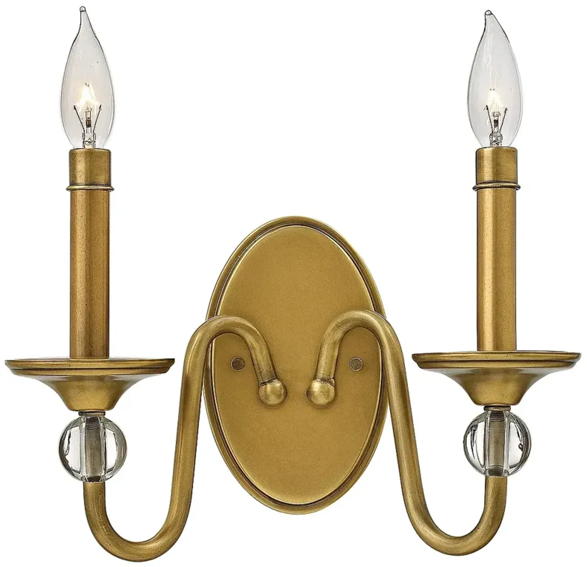 Hinkley Eleanor 9" High Heritage Brass 2-Light Wall Sconce