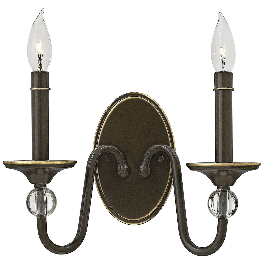 Hinkley Eleanor 9"H Light Oiled Bronze 2-Light Wall Sconce