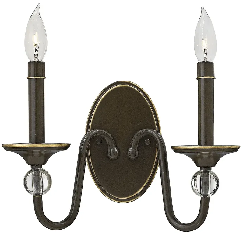 Hinkley Eleanor 9"H Light Oiled Bronze 2-Light Wall Sconce