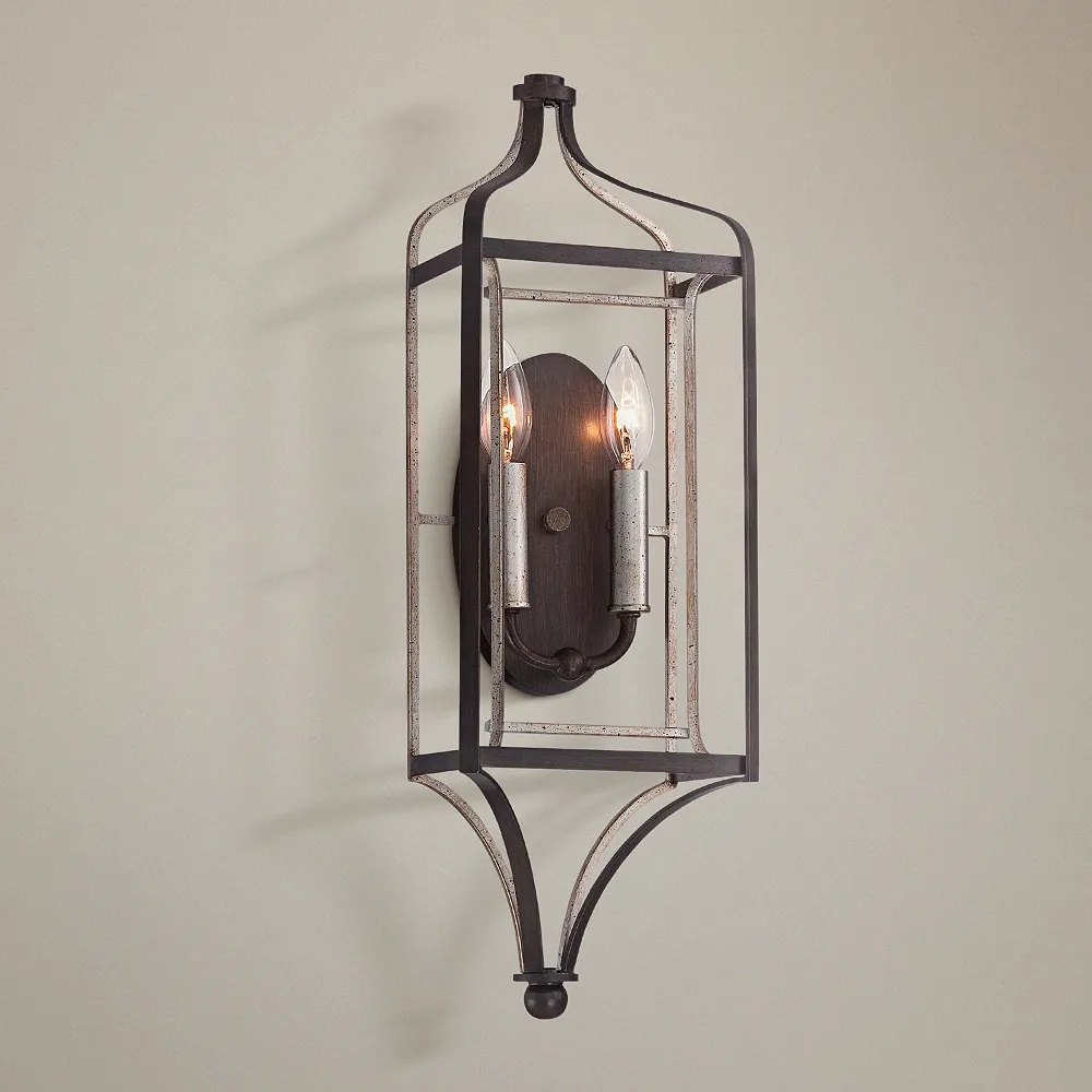 Astrapia 22" High Dark Rubbed Sienna 2-Light Wall Sconce