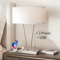 Possini Euro Leon 26 1/4" Modern USB and Utility Outlet Table Lamp