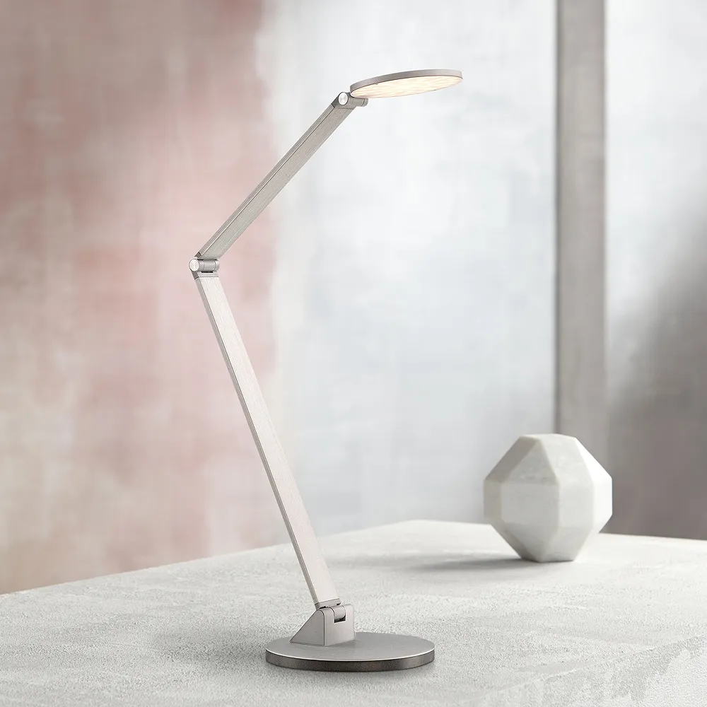 George Kovacs Caswell Chiseled Nickel LED Modern Adjustable Desk Lamp