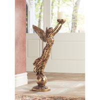 Golden Angel 38 1/2" High Statue Candle Holder