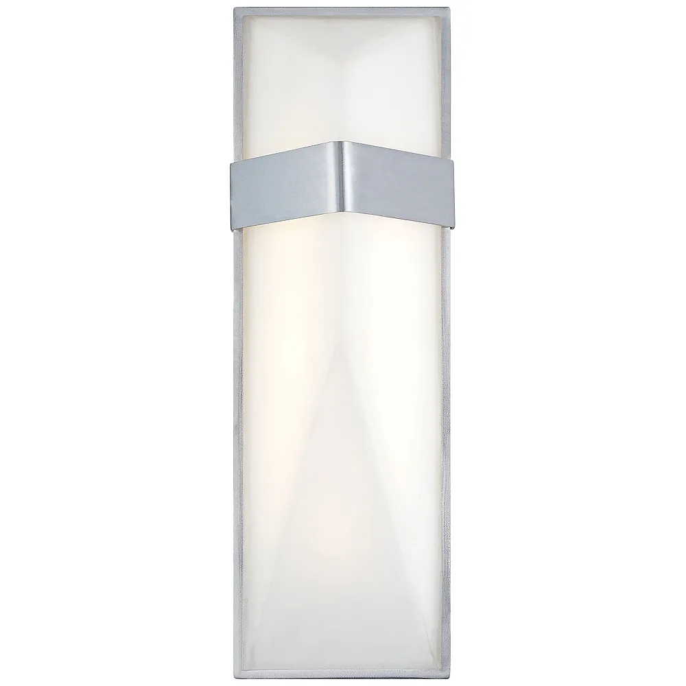 George Kovacs Wedge 15"H LED Silver Outdoor Wall Light