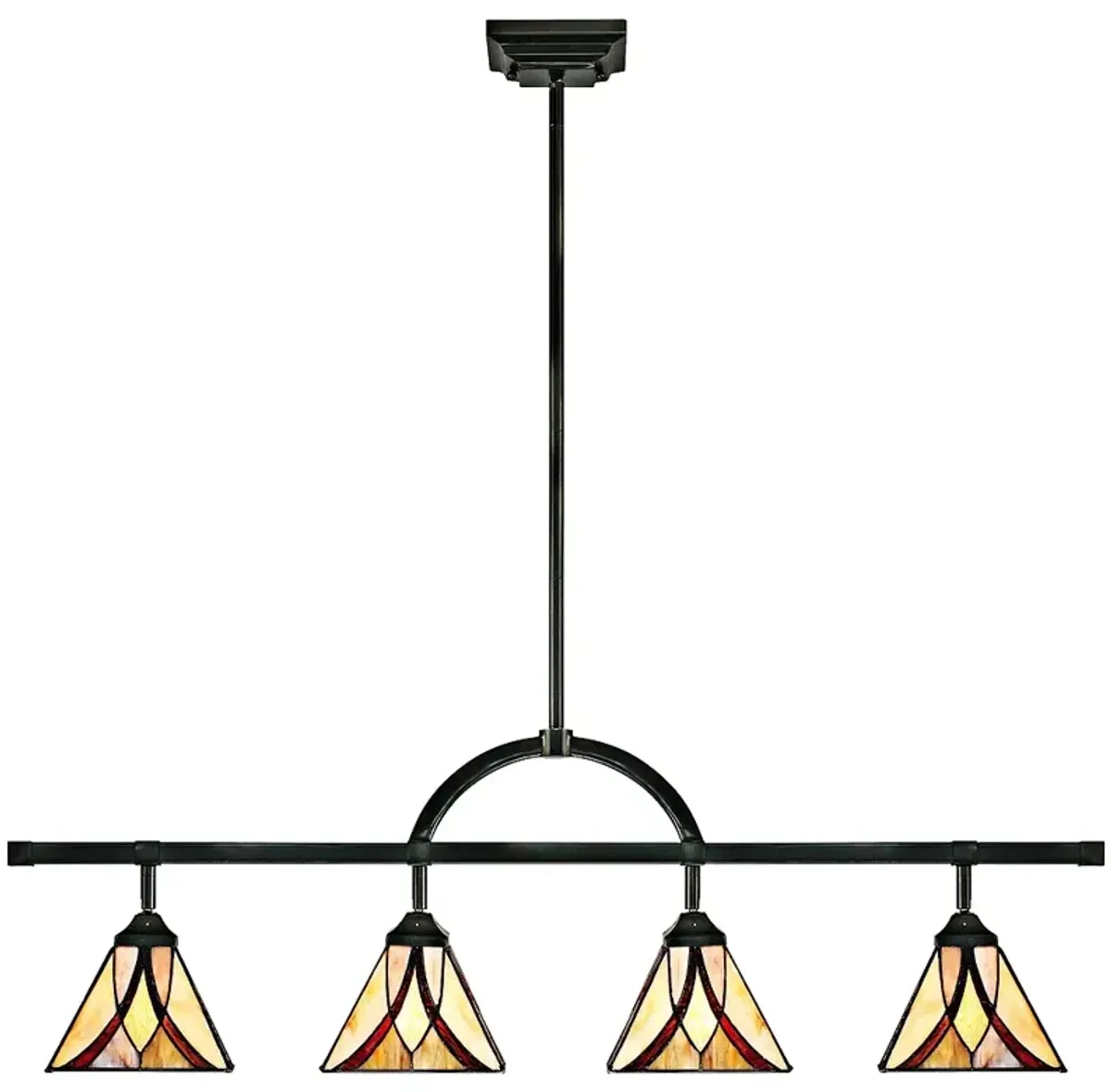 Quoizel Asheville 4-Light Tiffany Art Glass Track Fixture