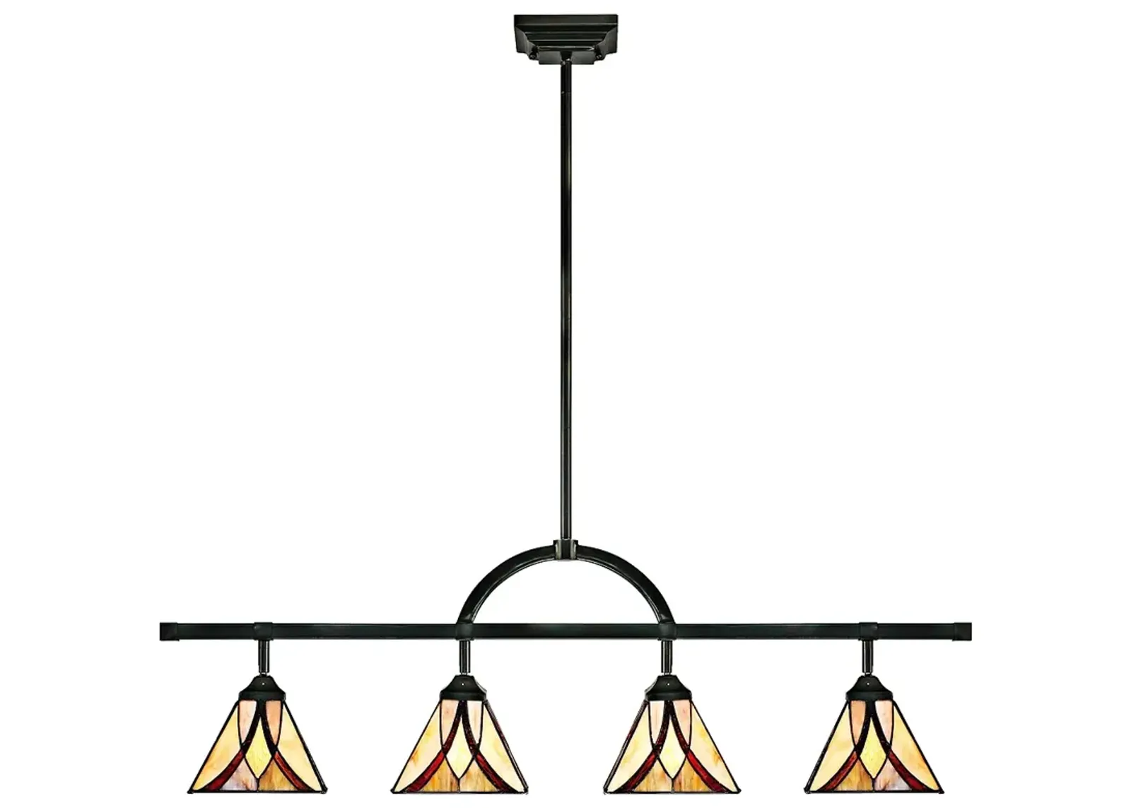 Quoizel Asheville 4-Light Tiffany Art Glass Track Fixture