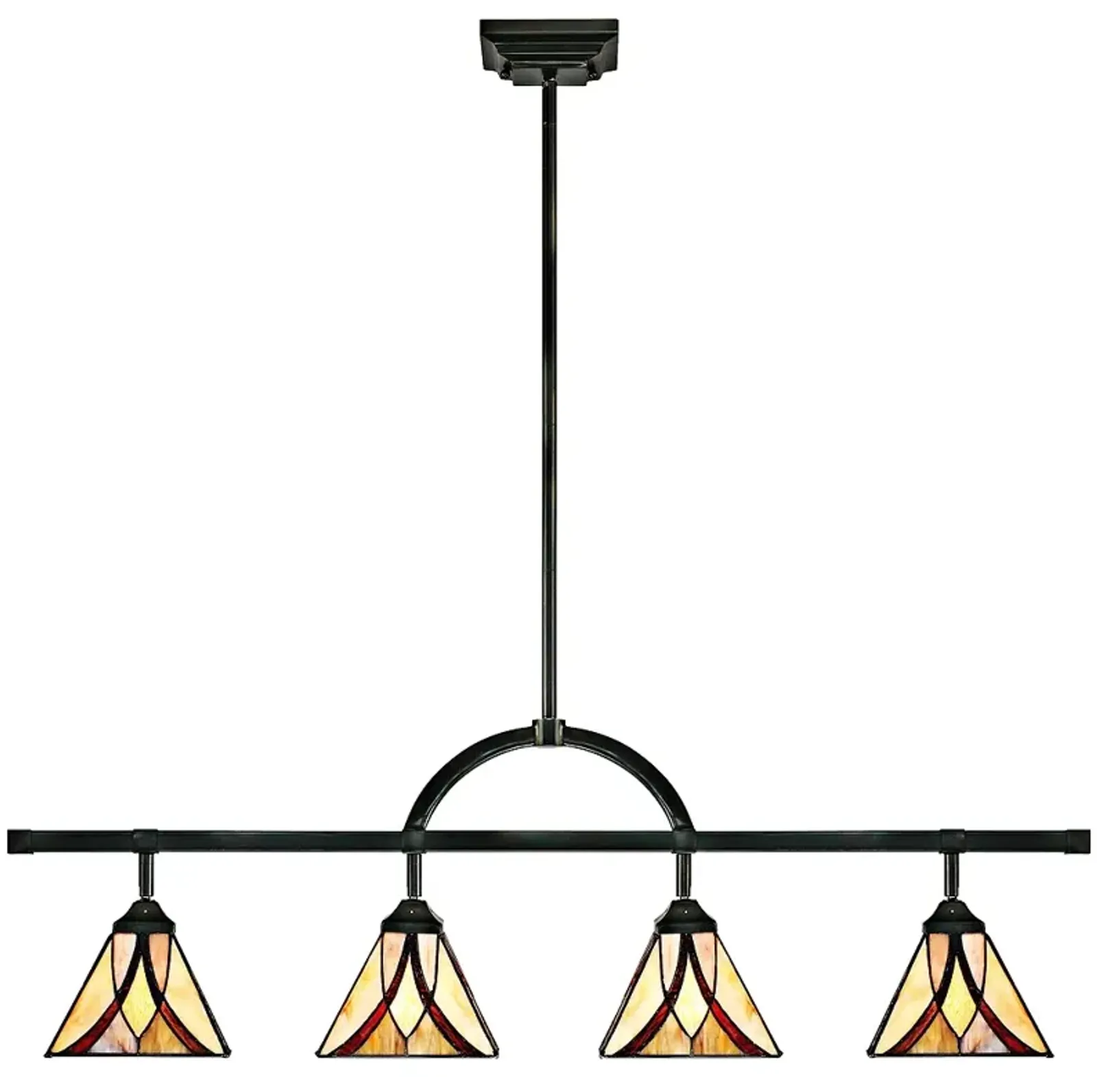 Quoizel Asheville 4-Light Tiffany Art Glass Track Fixture