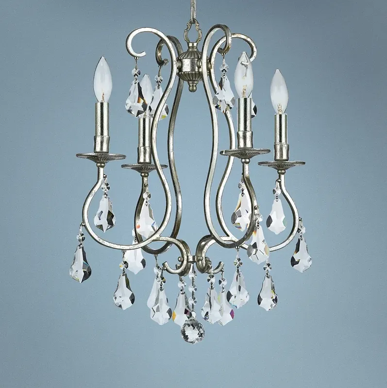 Crystorama Ashton 16" Wide 4-Light Traditional Olde Silver Chandelier