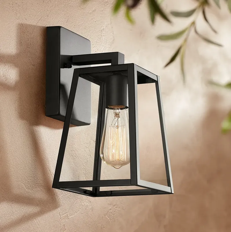 Arrington 10 3/4" High Mystic Black and Clear Glass Outdoor Wall Light