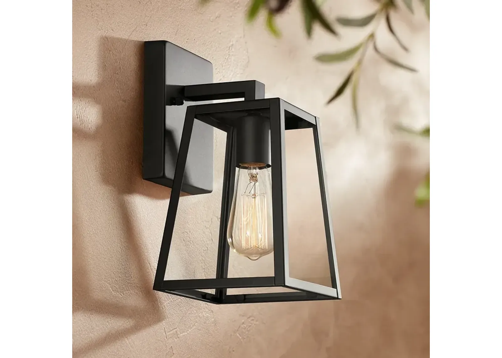 Arrington 10 3/4" High Mystic Black and Clear Glass Outdoor Wall Light