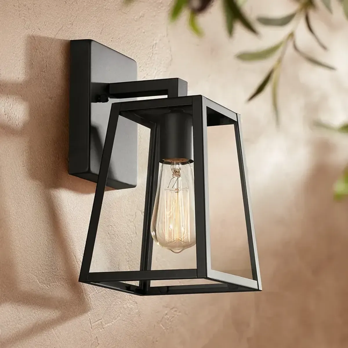 Arrington 10 3/4" High Mystic Black and Clear Glass Outdoor Wall Light