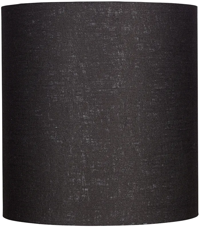 Black Tall Linen Drum Shade 14x14x15 (Spider)