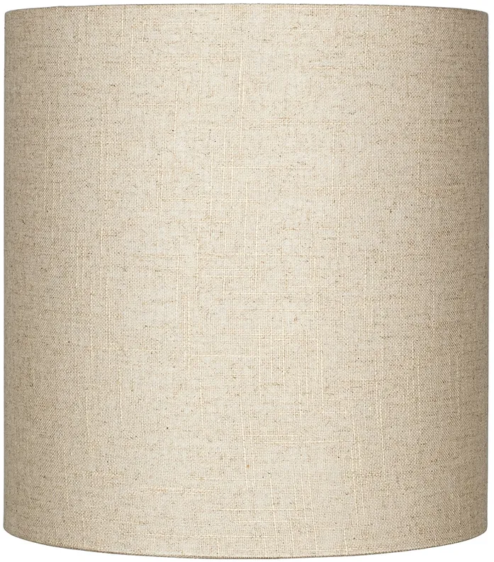 Springcrest Oatmeal Tall Linen Drum Shade 14x14x15 (Spider)