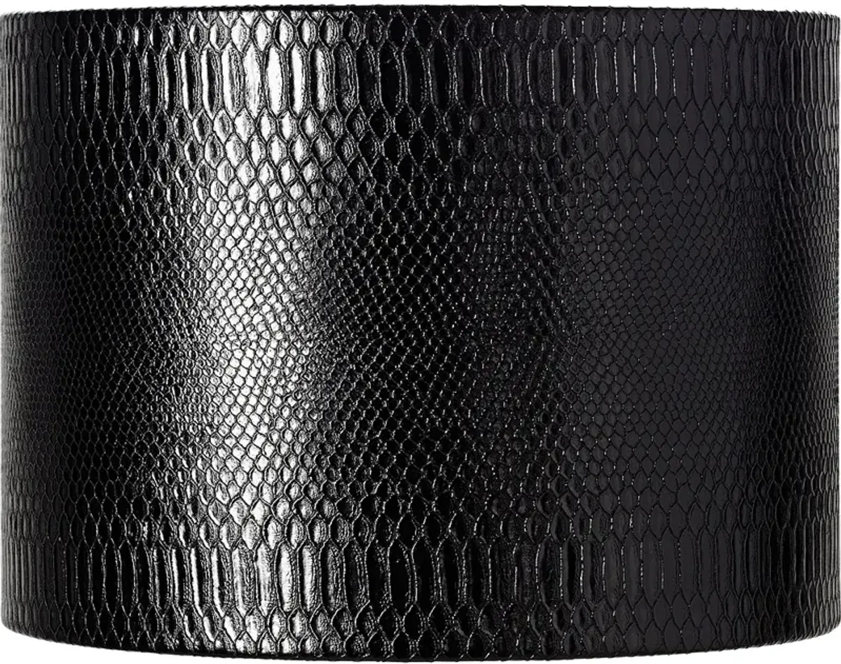 Springcrest Julie Black Reptile Print Drum Shade 15x15x11 (Spider)
