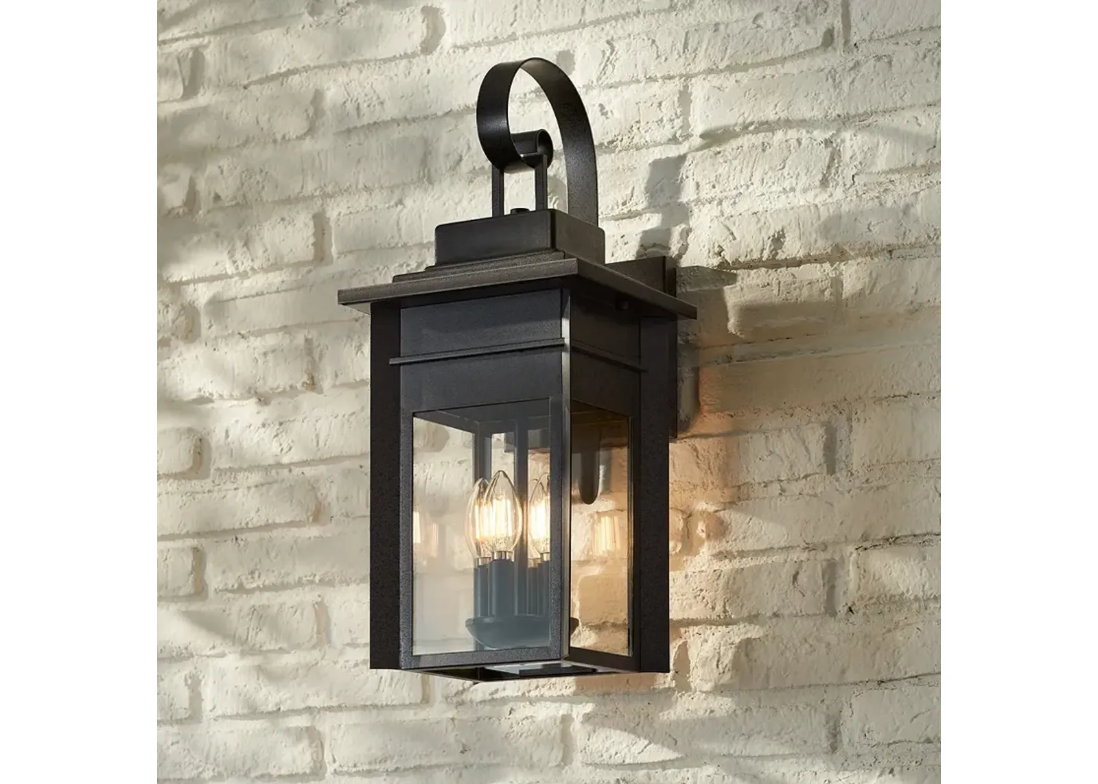 Franklin Iron Bransford 21" High Black-Gray Outdoor Wall Light Lantern