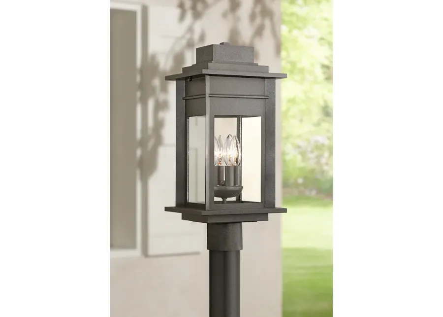 Franklin Iron Works Bransford 19 1/2" Black-Gray Outdoor Post Light