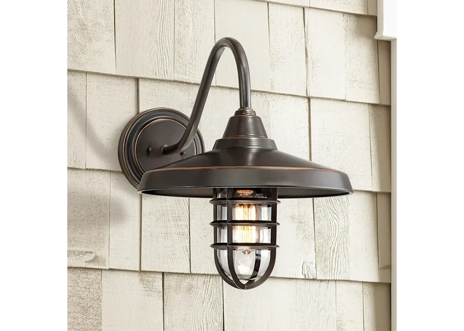 John Timberland Marlowe 16 3/4" High Bronze Metal Outdoor Wall Light