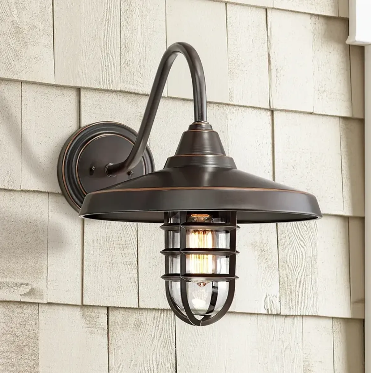 John Timberland Marlowe 16 3/4" High Bronze Metal Outdoor Wall Light