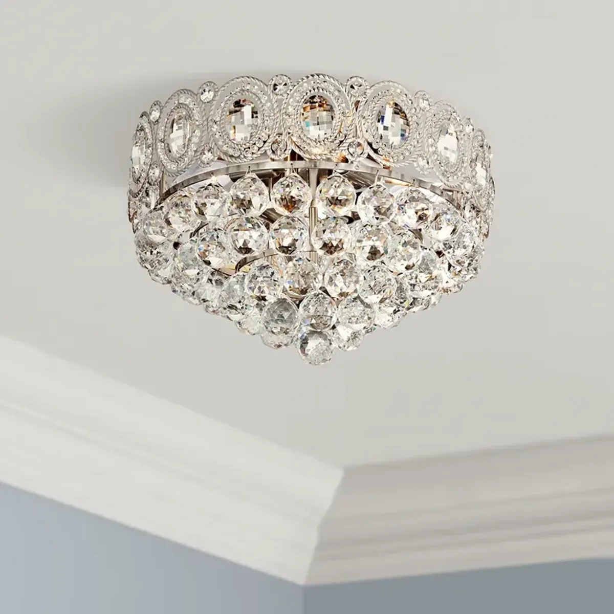 Vienna Full Spectrum Moira 16" Wide Crystal Ceiling Light