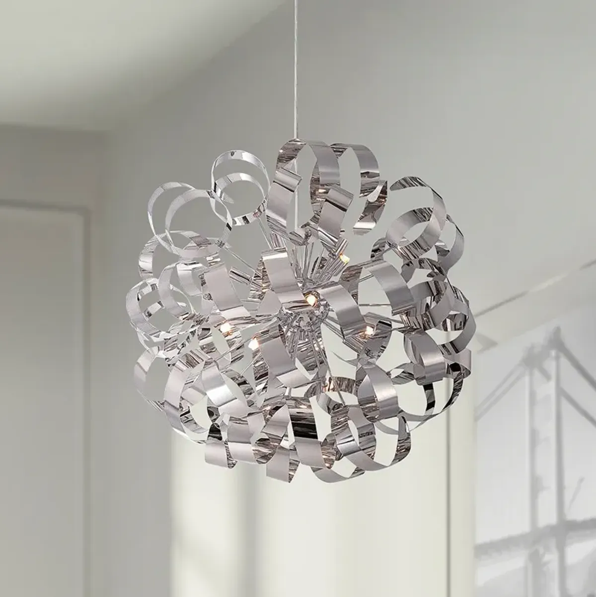 Quoizel Ribbons 23" Wide Polished Chrome 12-Light Pendant