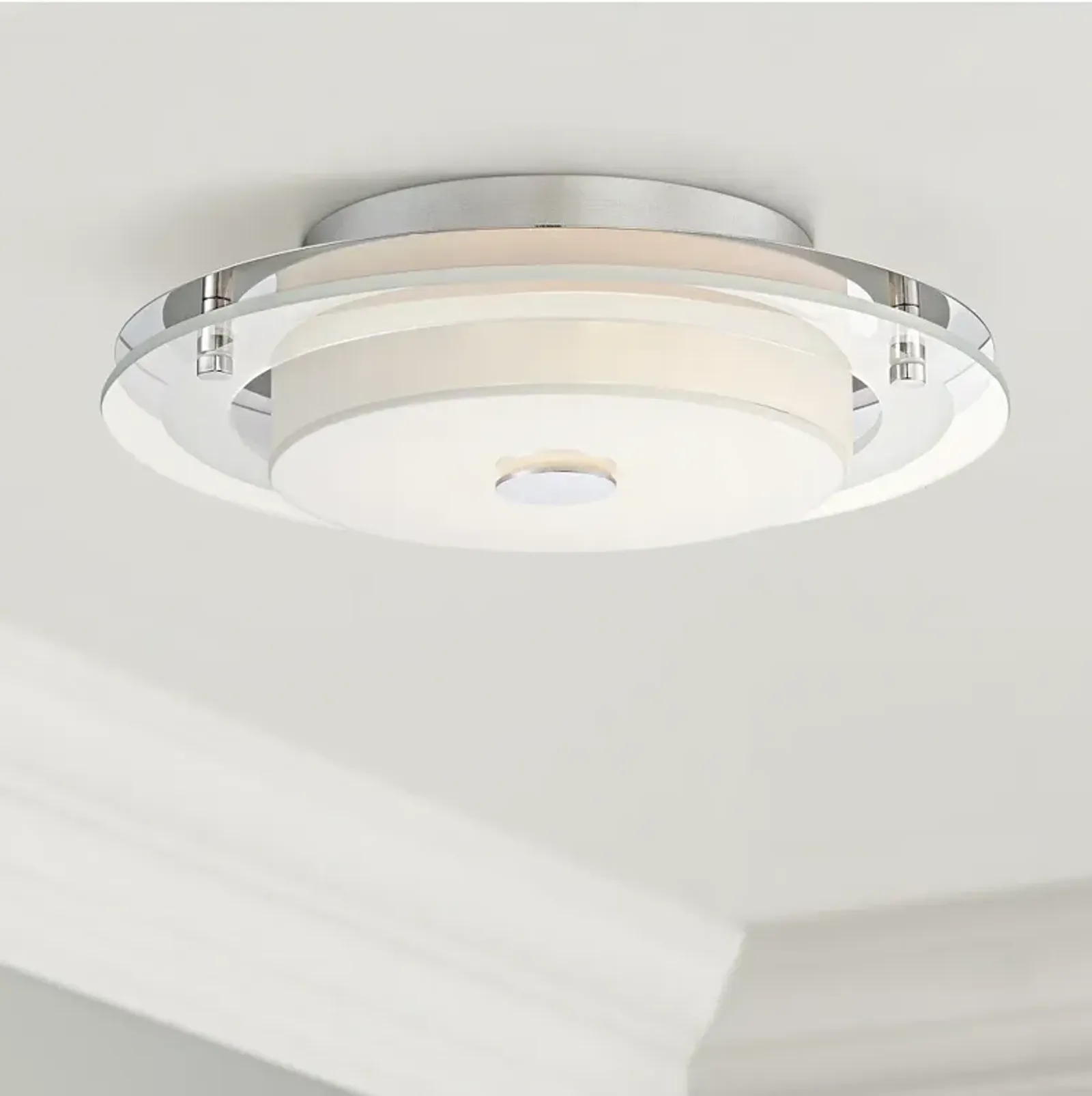 Possini Euro Clarival 12 1/2" Wide Chrome LED Ceiling Light