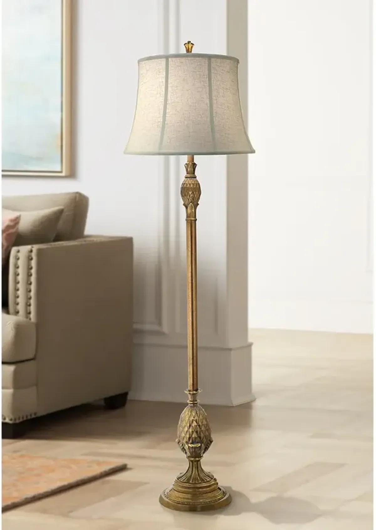 Stiffel 67" Traditional Polished Honey Brass Metal Floor Lamp