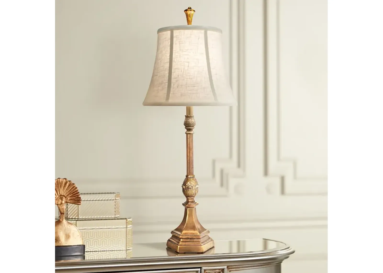 Stiffel Royal Keiki 33" High Polished Honey Brass Buffet Table Lamp