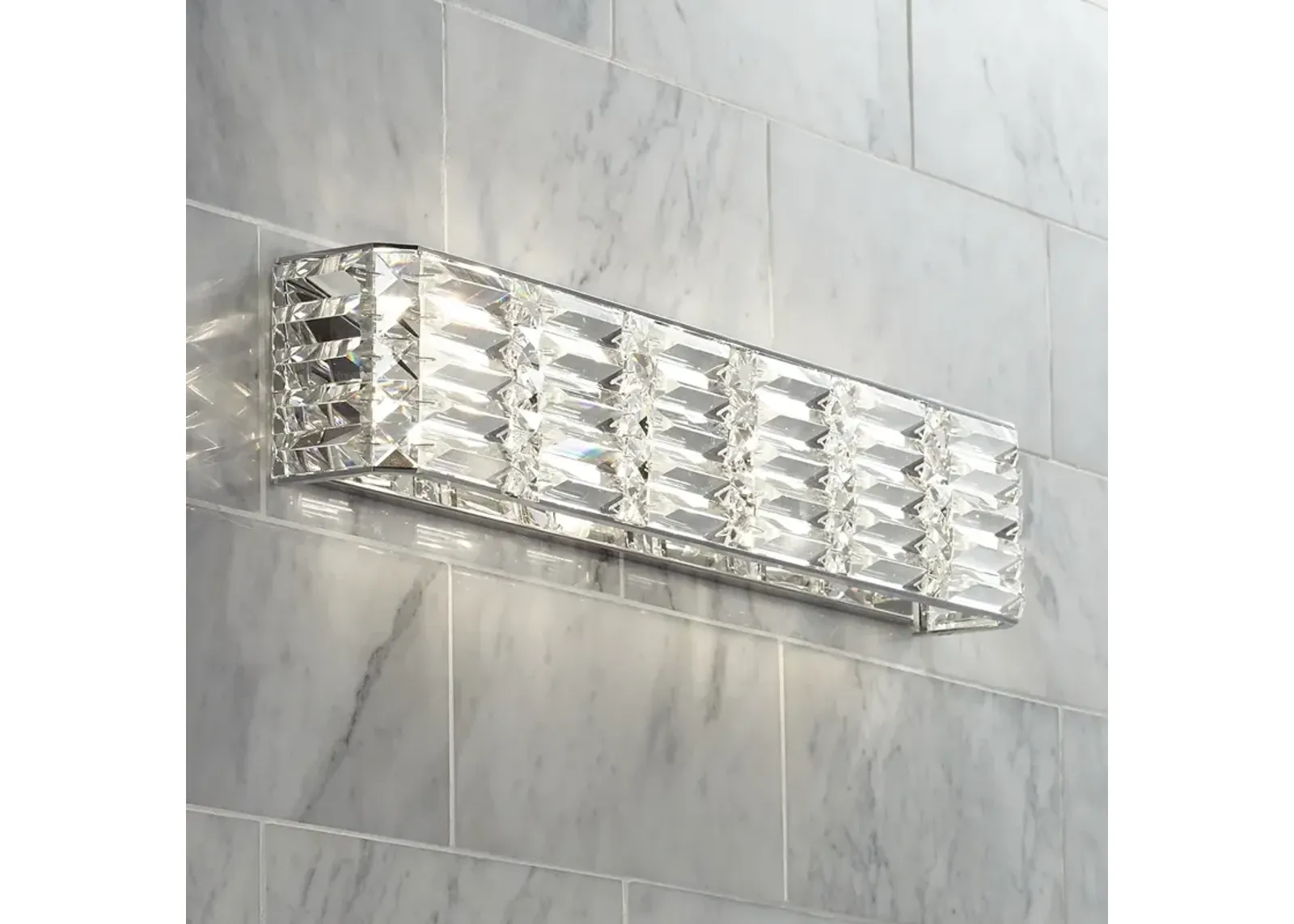 Possini Euro Vivienne 24 1/2" Wide Crystal LED Bath Light