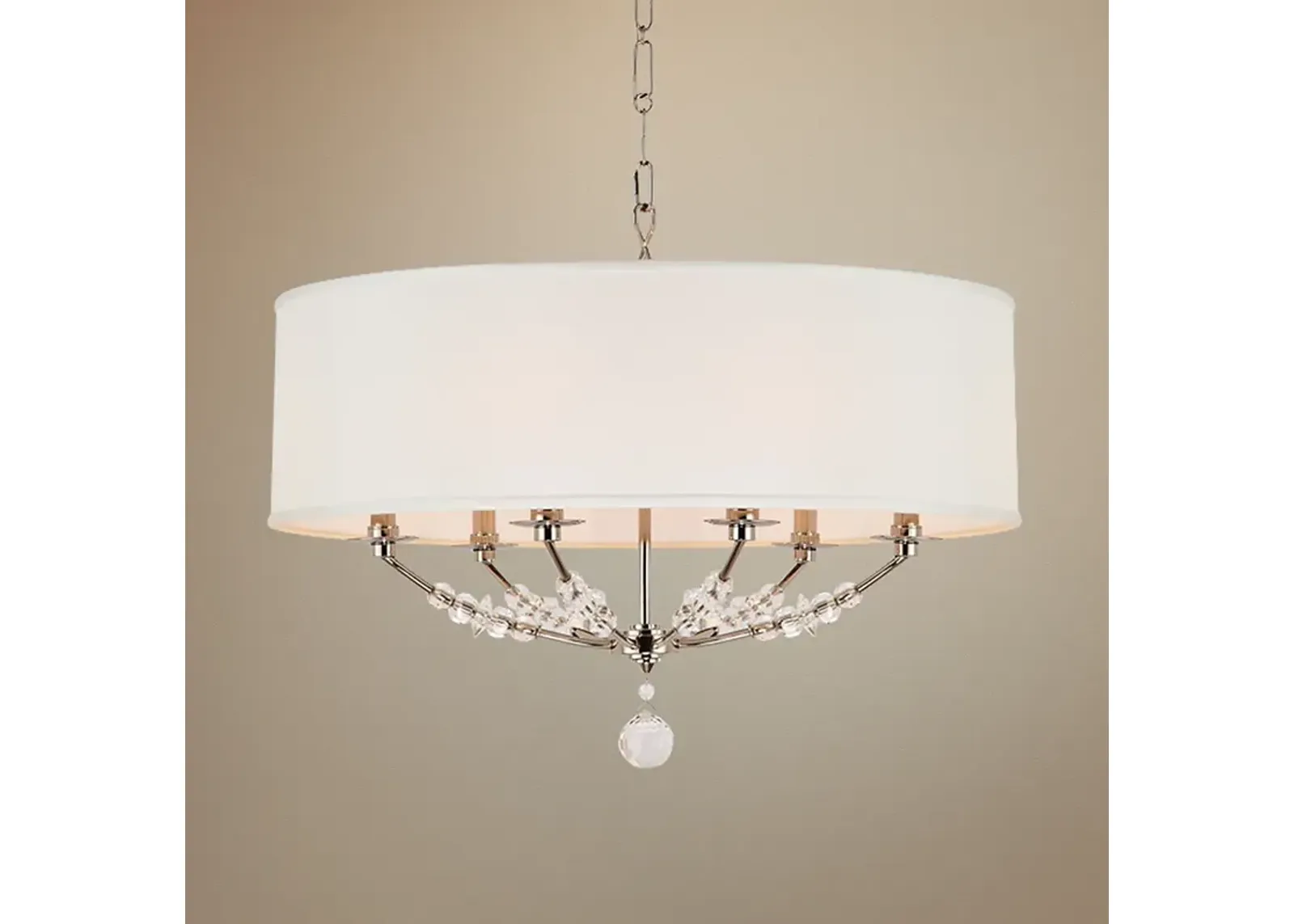 Crystorama Mirage 30" Wide Polished Nickel Pendant Light