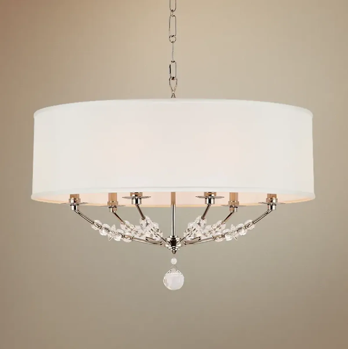 Crystorama Mirage 30" Wide Polished Nickel Pendant Light