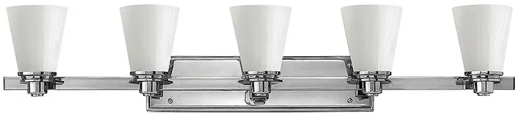 Hinkley Avon 40 1/2" 5-Light White Glass and Chrome Vanity Bath Light