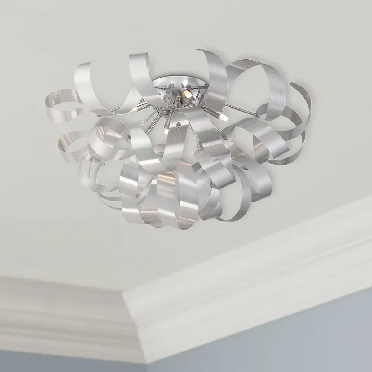 Quoizel Ribbons 22" Wide Millenia Chrome Ribbon Ceiling Light