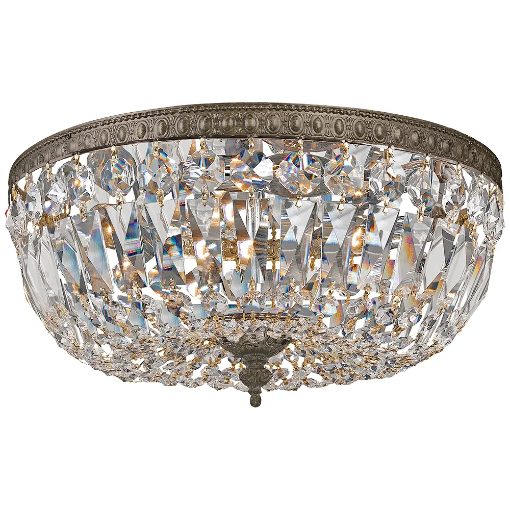 Crystorama Big Basket Crystal 12"W Bronze Ceiling Light