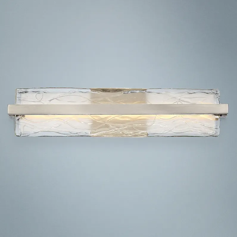 Quoizel Platinum Glacial 22" Wide Nickel - Glass Modern LED Bath Light