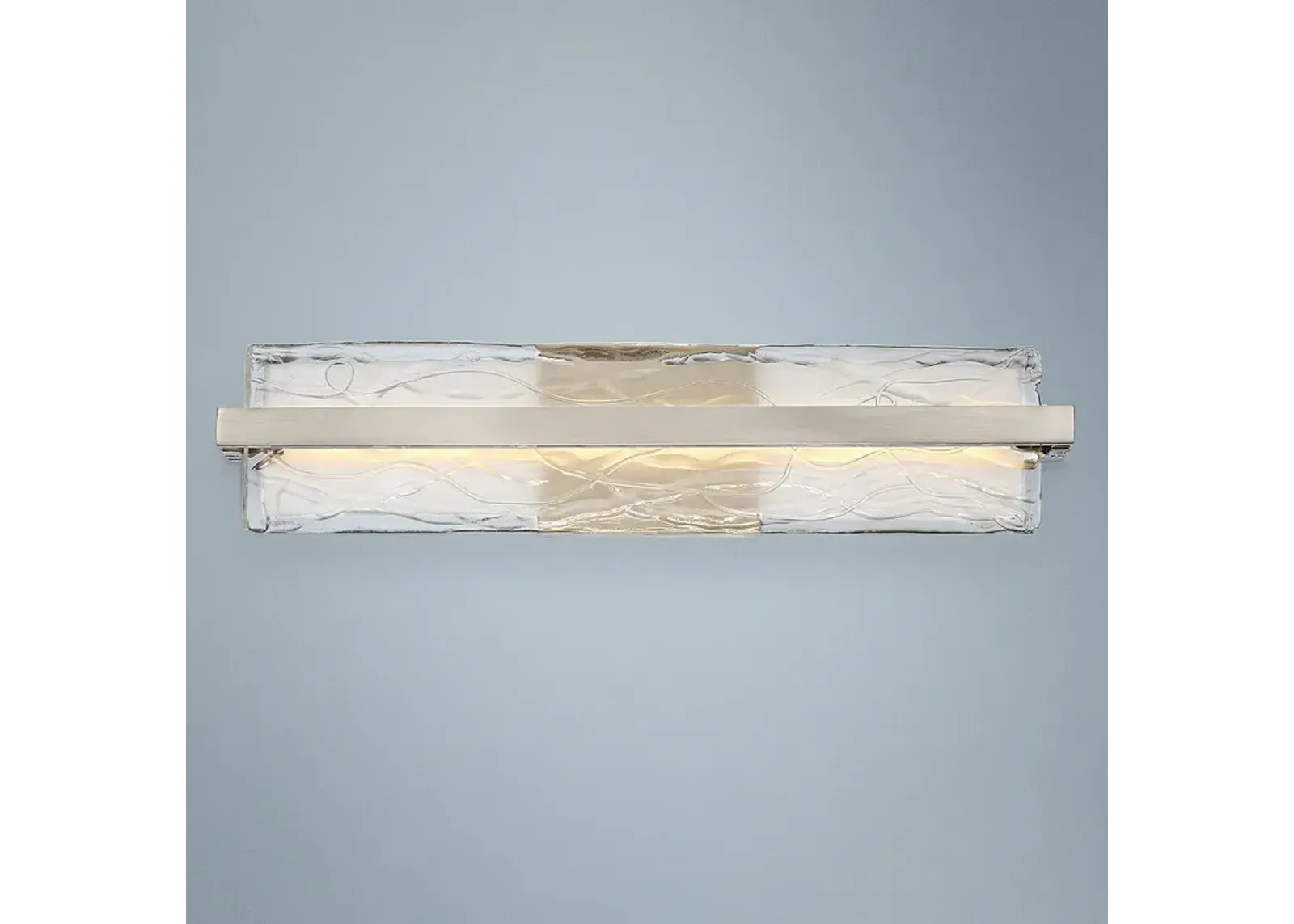 Quoizel Platinum Glacial 22" Wide Nickel - Glass Modern LED Bath Light