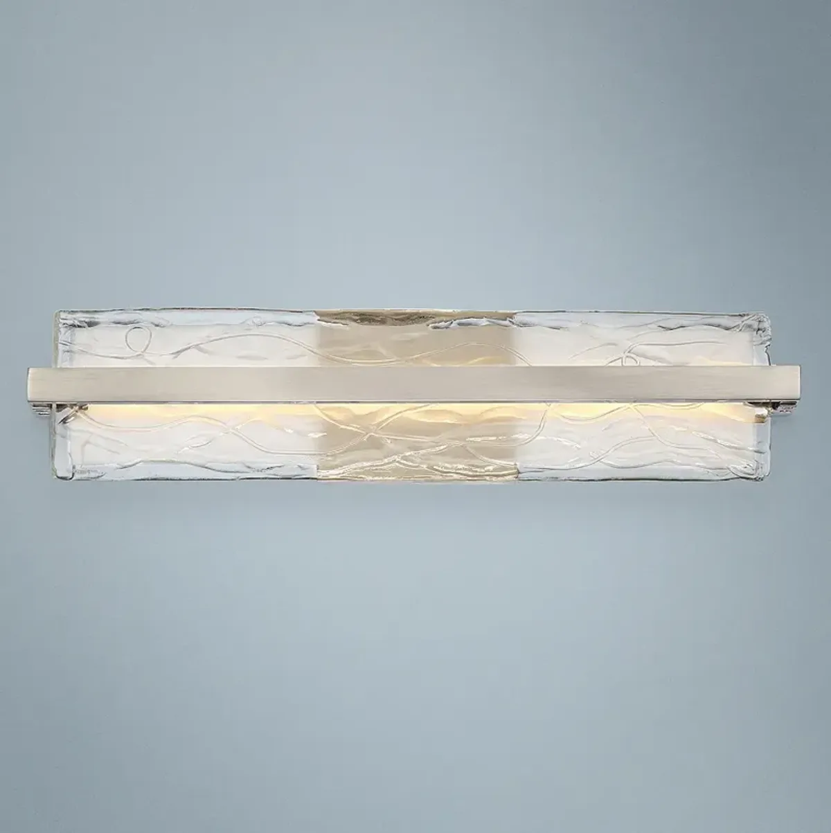 Quoizel Platinum Glacial 22" Wide Nickel - Glass Modern LED Bath Light